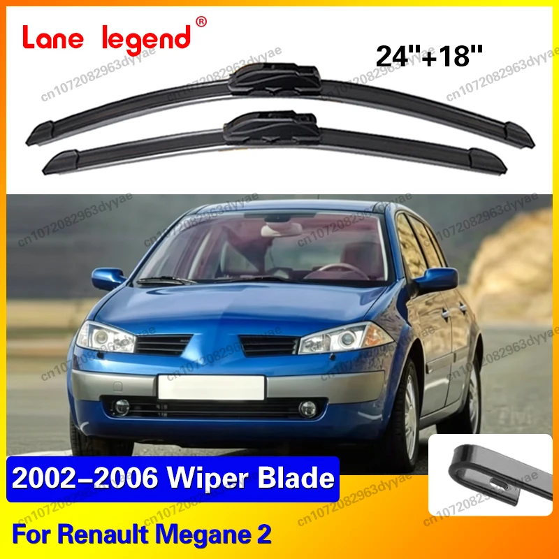 

Wiper Front Wiper Blades For Renault Megane 2 2002 2003 2004 2005 2006 Windshield Windscreen Front Window 24"+18"