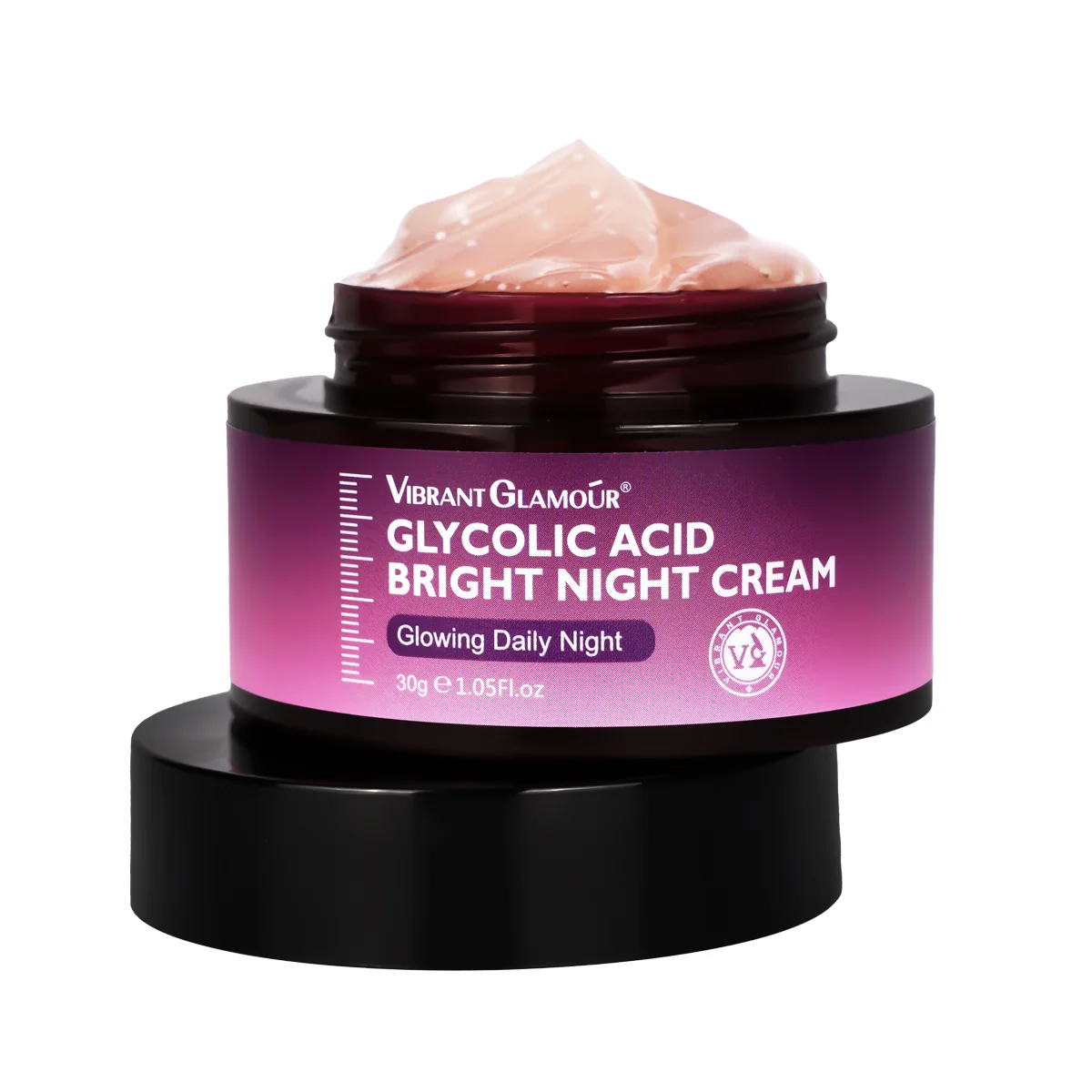 VIBRANT GLAMOUR Glycolic Acid Renewal Night Cream Gentle Nighttime Exfoliating Fade Dark Spots Fine Lines Repair Hydrate