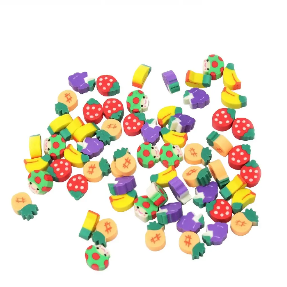 50Pcs Fruit Shaped Erasers for Students Safe Non Toxic Clean Rubber Erasers Cute Fruit Designs Grape