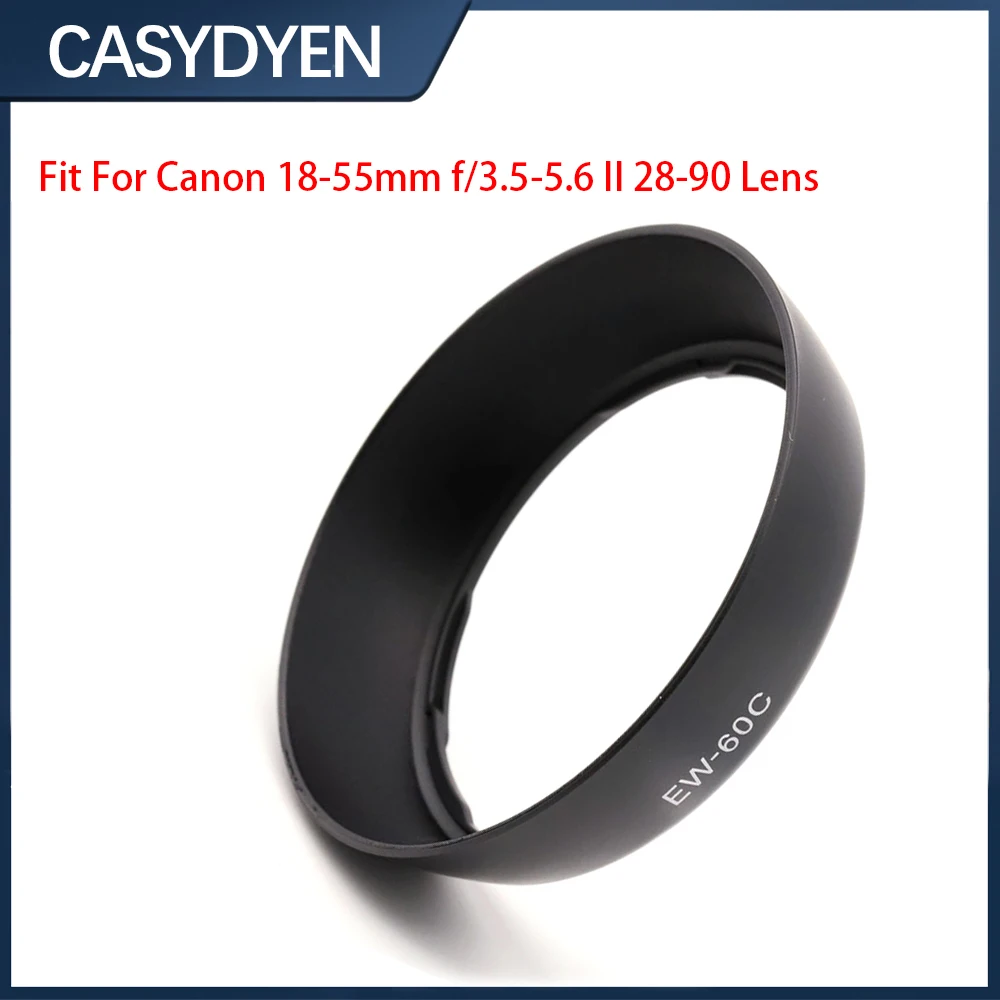 EW-60C Camera Lens Hood Bayonet For Canon EF-S 18-55mm f/3.5-5.6 IS II 58mm Lens Plastic Black