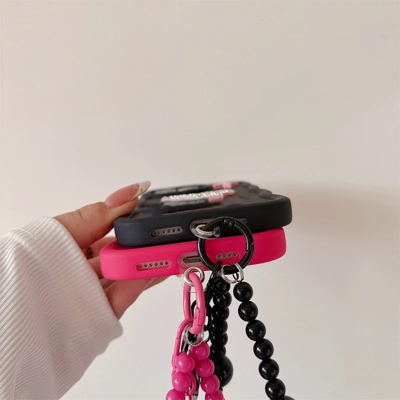 بلينغ فراشة حبل سلسلة قضية الهاتف آيفون 16 15 14 زائد 13 12 11 برو ماكس X XR XS ماكس 6S 6 7 8 زائد SE2 SE3 SE 2020 غطاء