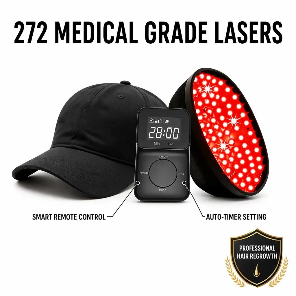 272 Laser Hair Cap 650nm LLLT Medical Grade Hair Regrowth Therapy for Men and Women Portable Scalp Care Anti-Hair Loss Treatment