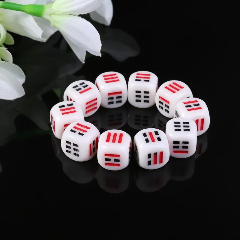 6/10Pcs 16mm New Gossip Zhouyi Ching Resin D6 Dice Shake 64 Hexagram Board Game Accessories