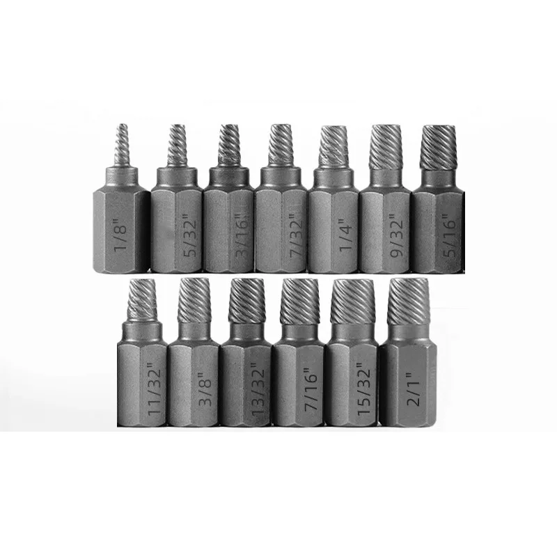 Suitable for hexagon socket screw extractor set, small sliding teeth, sliding wire, broken head, cross shaped straight