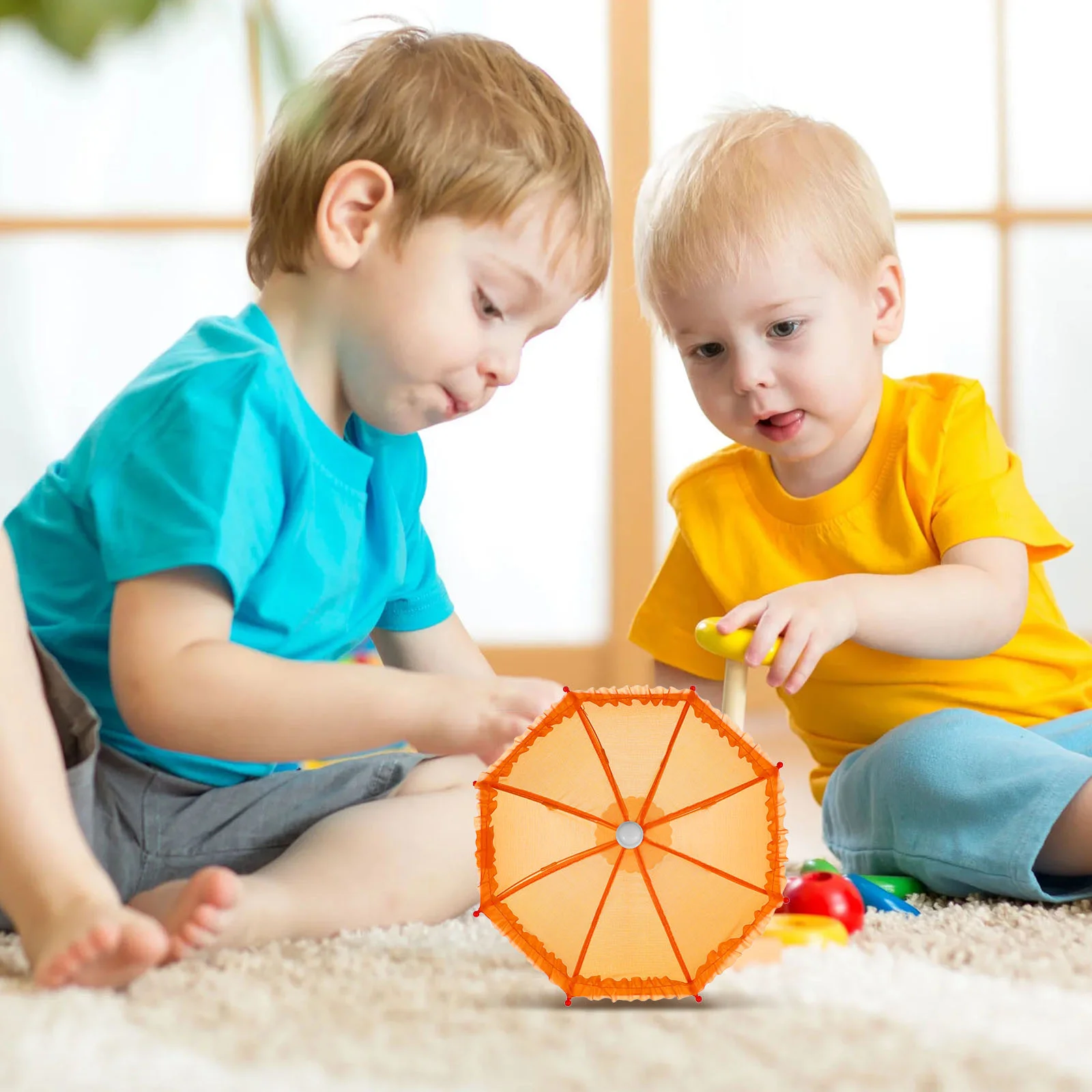 5 peças guarda-chuva de brinquedo mini renda simulada casa em miniatura modelo de plástico foto adereço