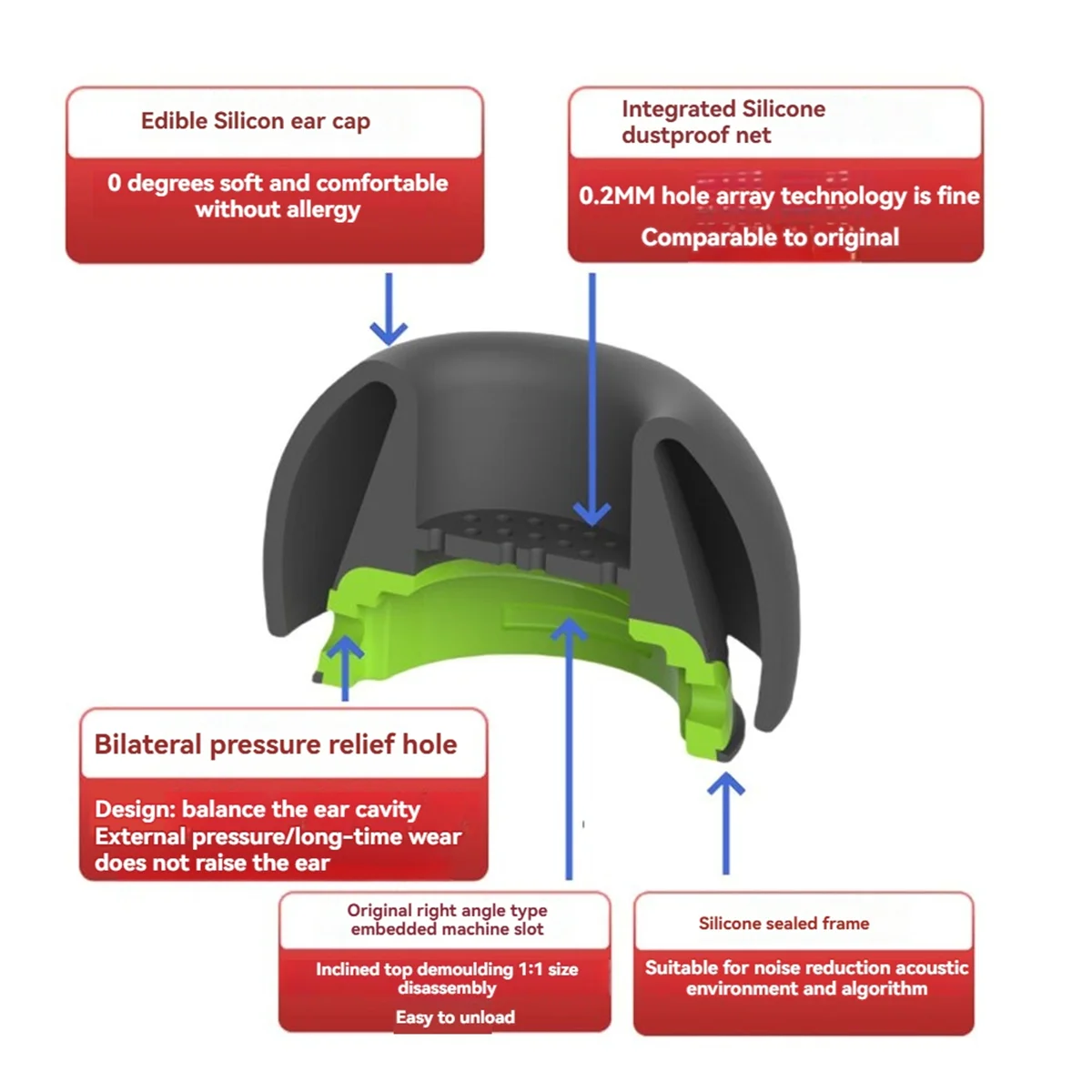 مجموعة أطراف أذن من السيليكون مكونة من 3 أزواج لسماعات الأذن لـ Buds 3Pro - عزل صوت معزز، مقاس آمن، أطراف أذن بديلة مريحة أ
