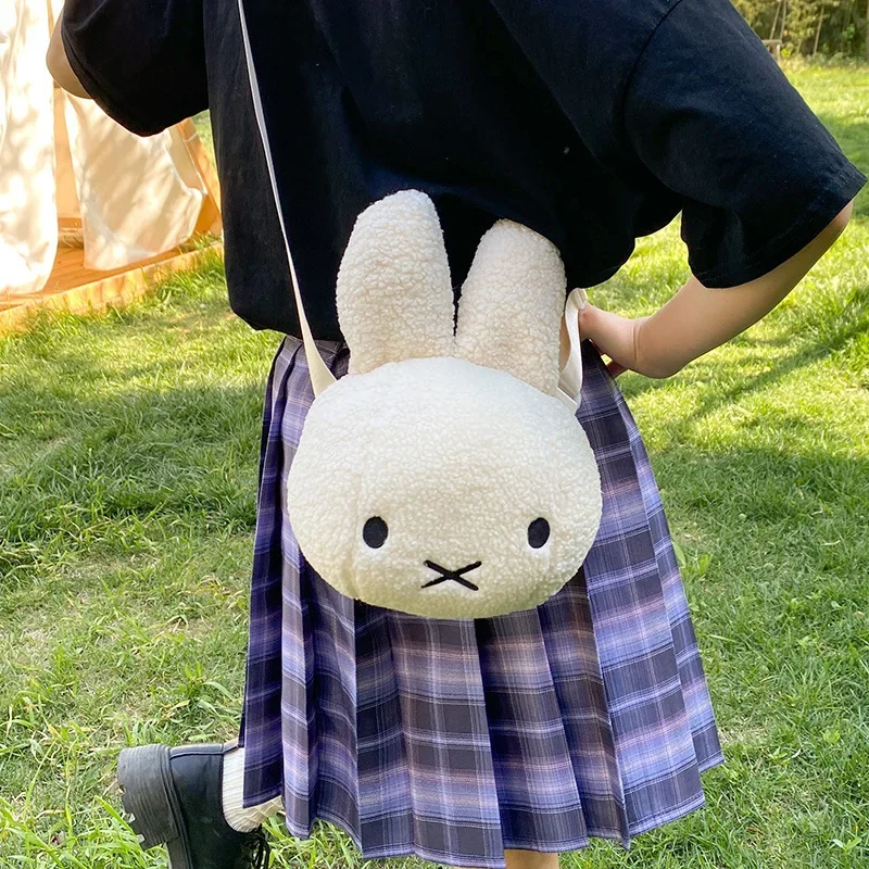 Cute Miffy Plush Backpack Girl Shoulder Crossbody Mobile Phone Storage Bag Children's Toy Home Decoration Gift view 2