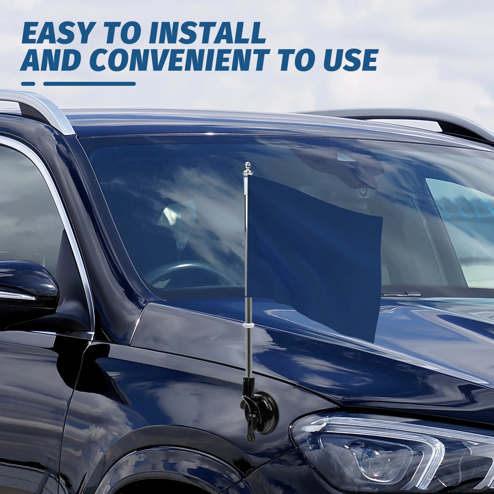 

Car Suction Cup Flagpole Holder Strong Metal Bracket Car Flagpole Base Mounting Stand for Camping Holiday National Flags