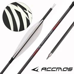 6/12ps Pure Carbon Arrow ID6.2mm 32'' Spine 300 350 400 500 600 700 800 5'' Turkey Feather Archey For Recurve Compound Bow