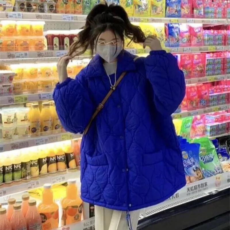 Baggy Parkas Frauen Koreanische Mode Winter Verdicken Lila Kleidung Куртка Зимняя Minimalistischen Alle-spiel Preppy Studenten Harajuku Ins