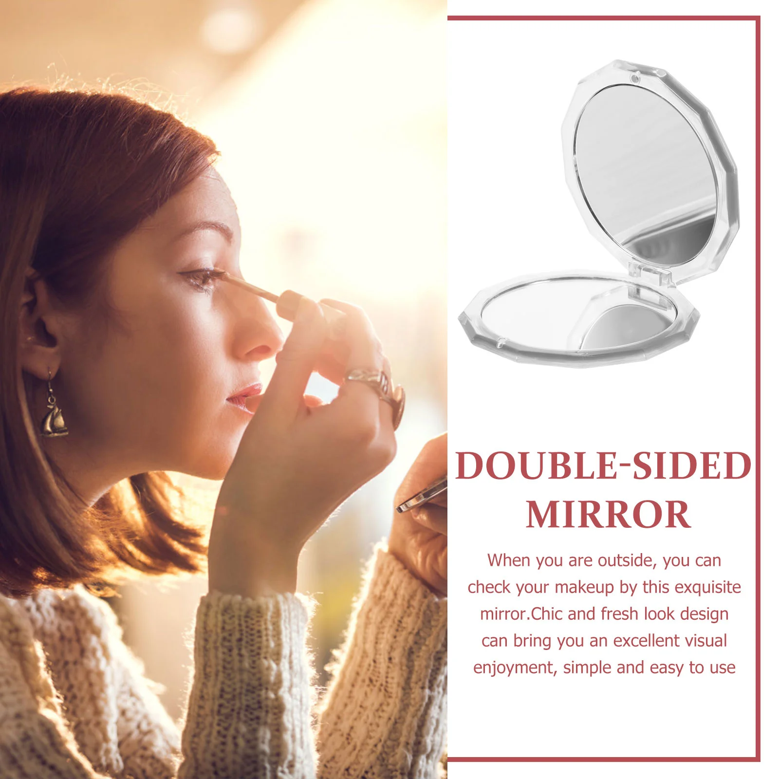Espelho de ampliação dobrável portátil mini espelho de maquiagem compacto tamanho de viagem para mulheres meninas maquiagem mini espelhos para viagens
