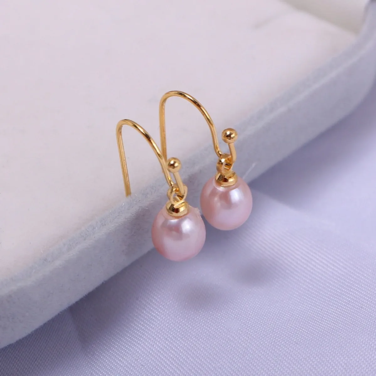 Minimalist Dainty Women Brass 18K Gold Plated Ear Hook Blank Setting Handmade Findings For DIY Pearl Earrings