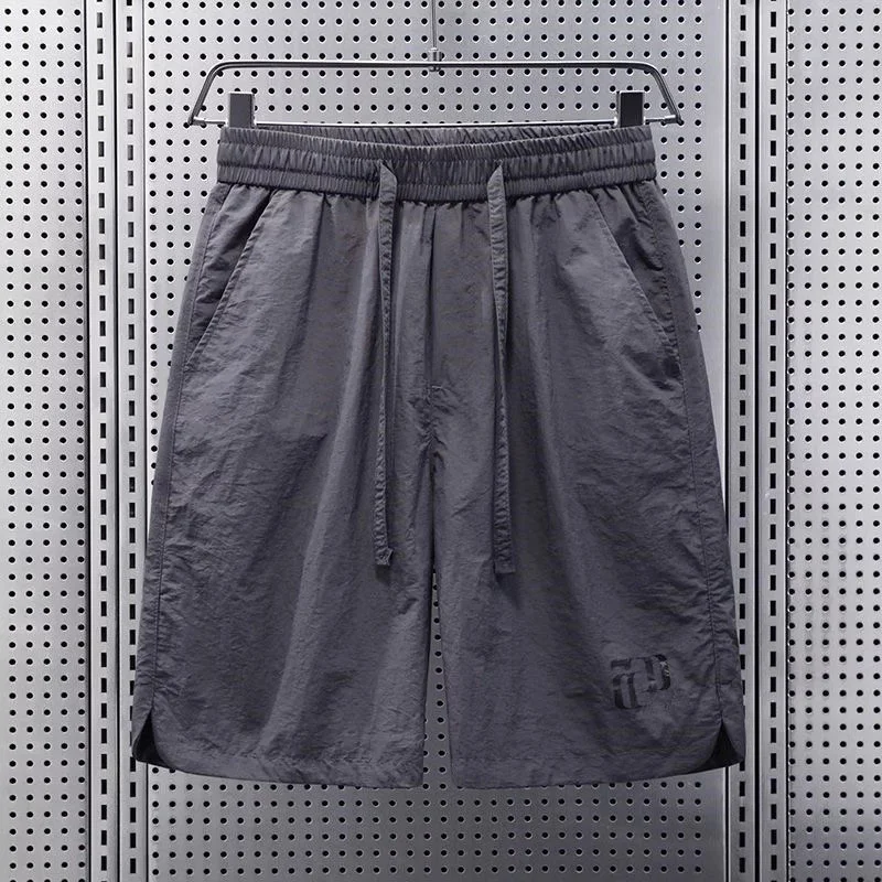 

Мужские шорты из ледяного шелка: дышащие, летние, тонкие, спортивные, повседневные, быстросохнущие, прямого кроя, длиной до колена, с карманами, свободного кроя