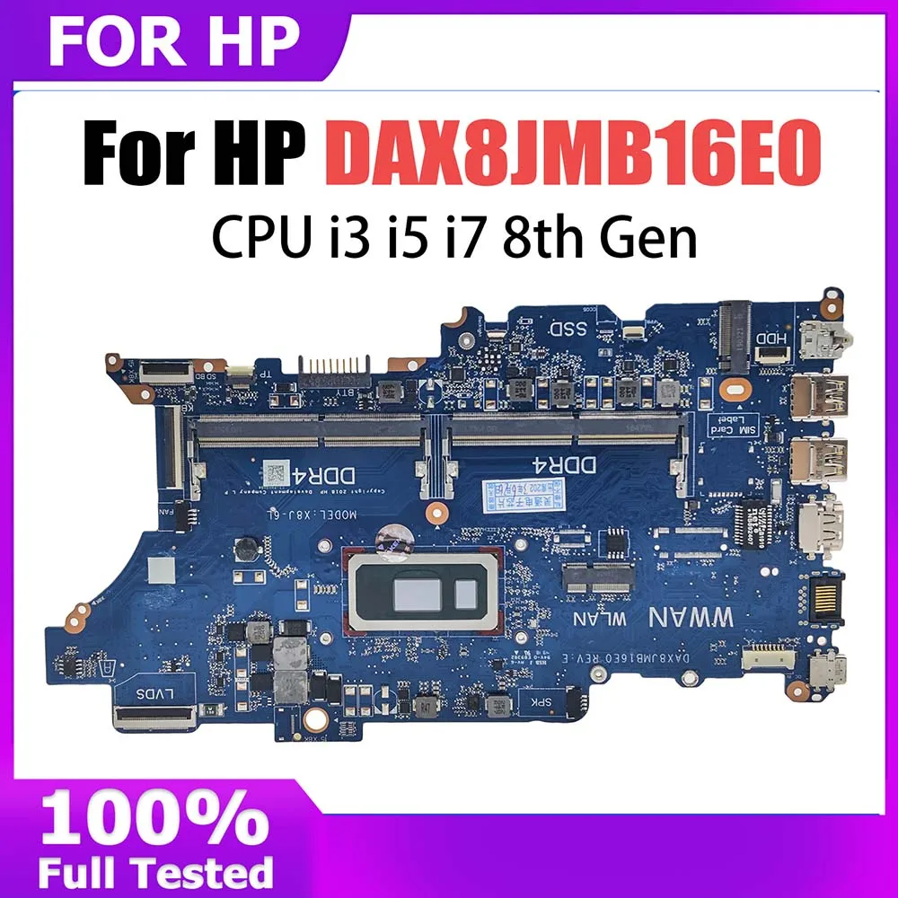 

Laptop Motherboard For HP ProBook 440 450 G6 L44883 L44885-601 L44884-601 L44881-601 DAX8JMB16E0 Mainboard CPU I3 I5 I7 8th Gen