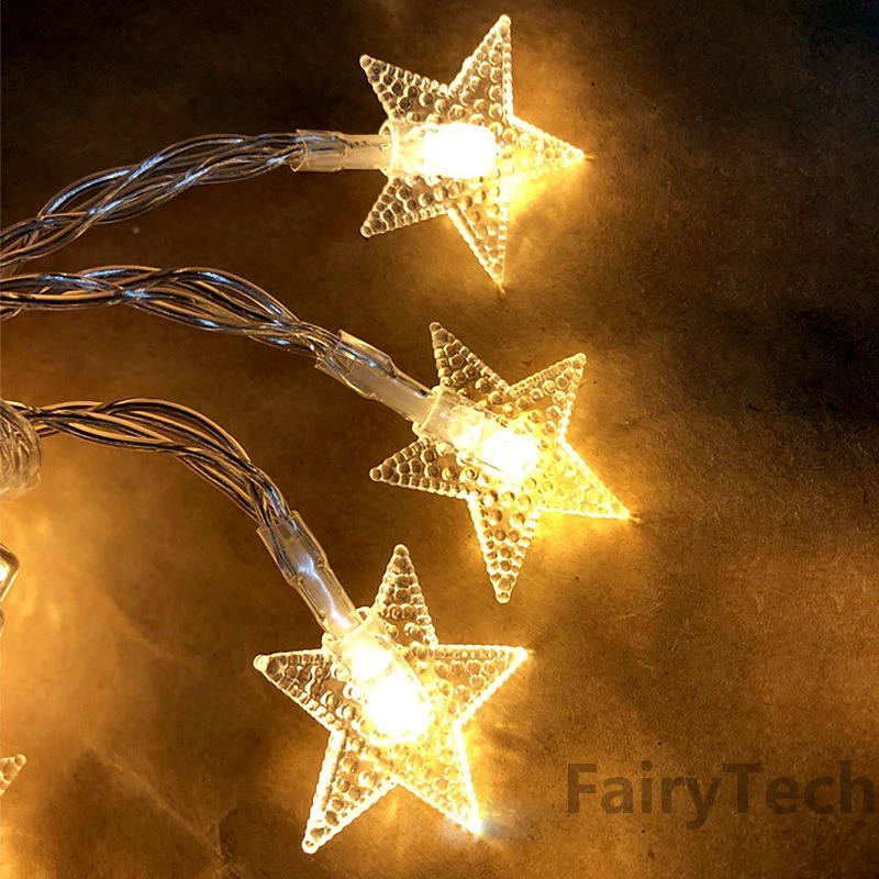 40LED Star Fairy String Led Lights USB Garland Novelty New Year Wedding Indoor Decoration Wishing Curtain String Light Navidad