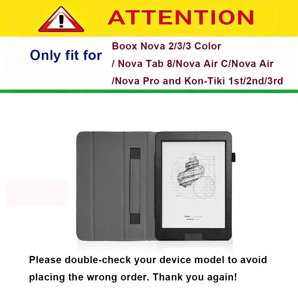 E-Reader Case for 7.8' Onyx Boox Nova 2/3/3 Color, Nova Tab8, Nova Air C, Nova Air, Nova Pro and Kon-Tiki 1st/2nd/3rd, Slim Case