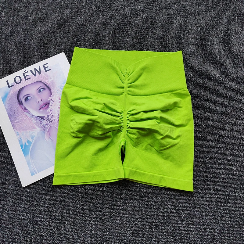 Peach High-Elastic Yoga Summer High-Waisted Gym Hip Lift Sports Shorts Fitness Elastic Belly Three-Point Running Tight Pants - Image 2