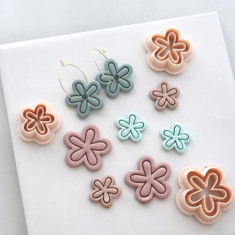 Neue Stil Blume Polymer Clay Cutter Hohle Blumen Form DIY Ring Ohrringe Armband Schmuck Anhänger Polymer Clay Werkzeuge
