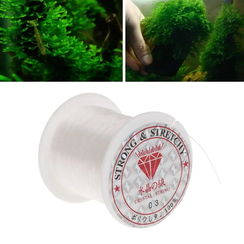 Clear Wire 328FT Invisible Hanging Line Strong Crystal String for Aquarium Moss Binding Fish for Tank Floating Decoratio