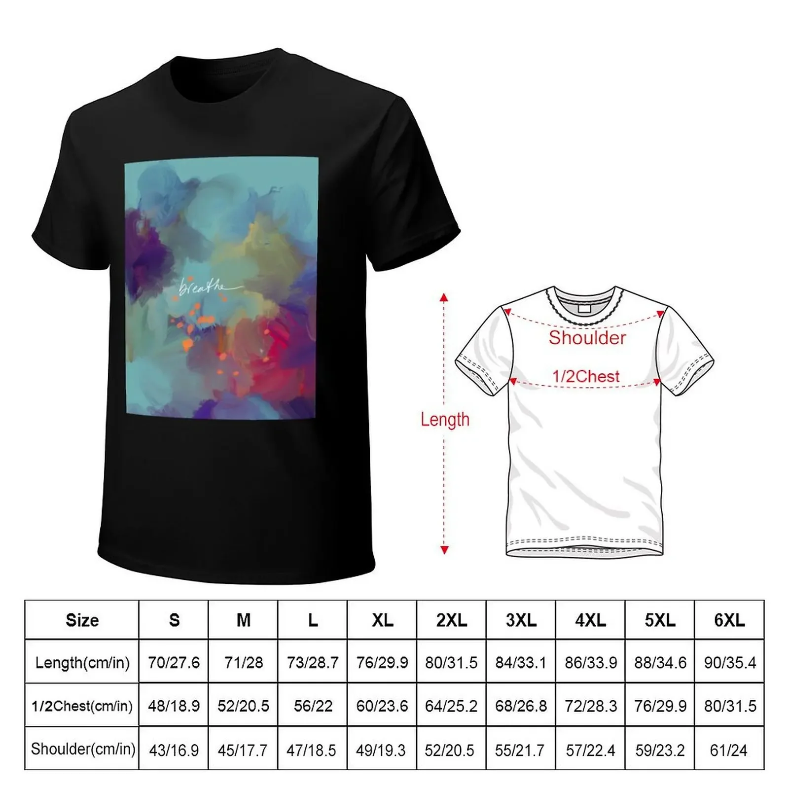 Breathe - Inspirational Blue Abstract Art - Painting by Morgan Harper Nichols T-Shirt oversized anime tshirt clothing for men