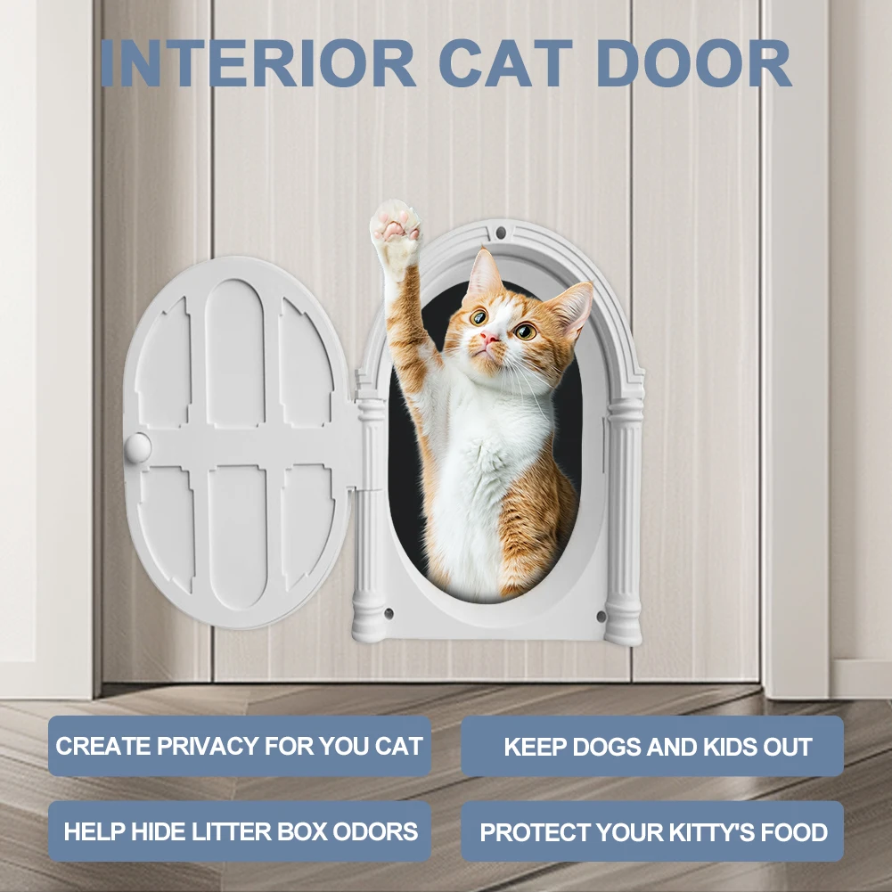 Cat Door Interior Door Easy DIY Setup Cat Door for Wall Interior Cat Door for Interior Door Perfect for Privacy & Safety