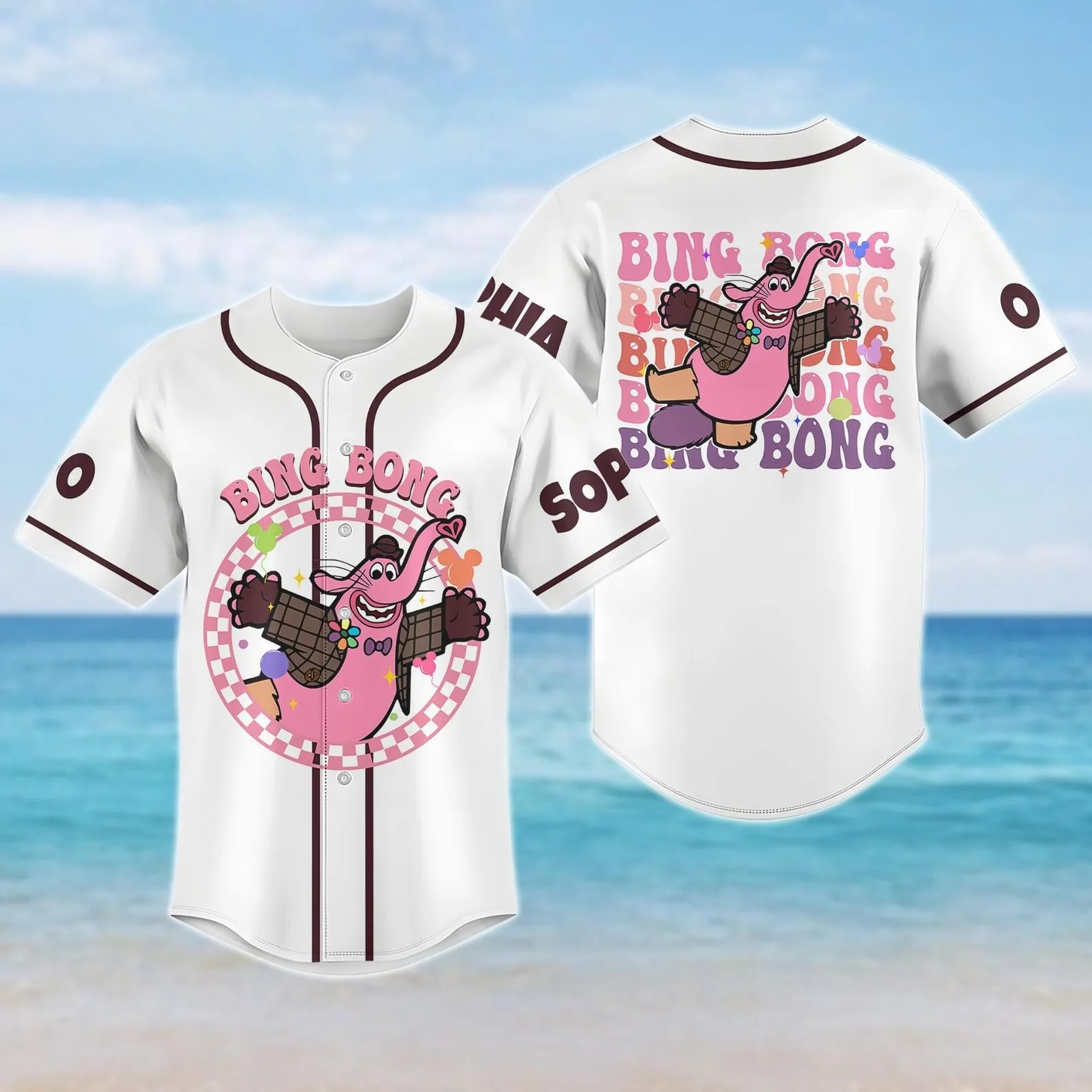 

Disney Inside Out Proboscis Elephant Baseball Jersey Men's Womens Shirt Summer Casual Short Sleeve Kids Baseball Shirt Tops