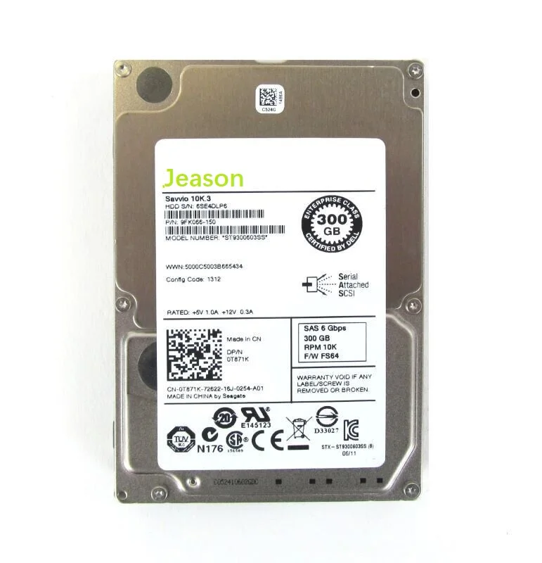 new T871K For Dell 0T871K 300GB 10K 6Gbps 2.5