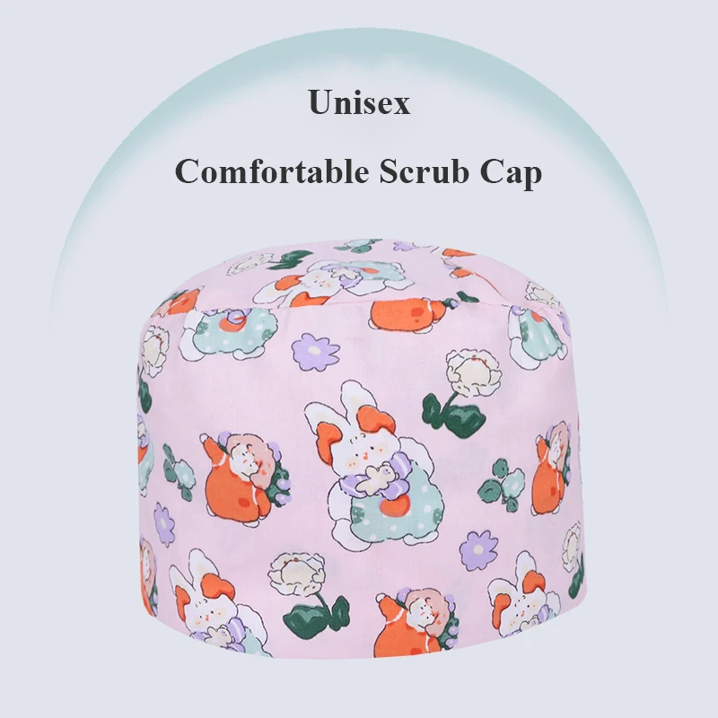 Medical cap Female Surgical Caps Nursing Scrub Cap Clinical Hat 100% Cotton Breathable Hospital Chef Pediatric Dental Hats M909