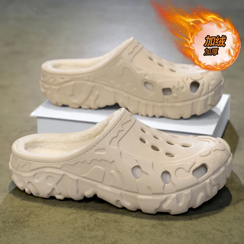 

Тапочки с бархатной платформой, обувь для мужчин, домашние тапочки, мягкая и удобная обувь унисекс, нескользящая, износостойкая, новинка