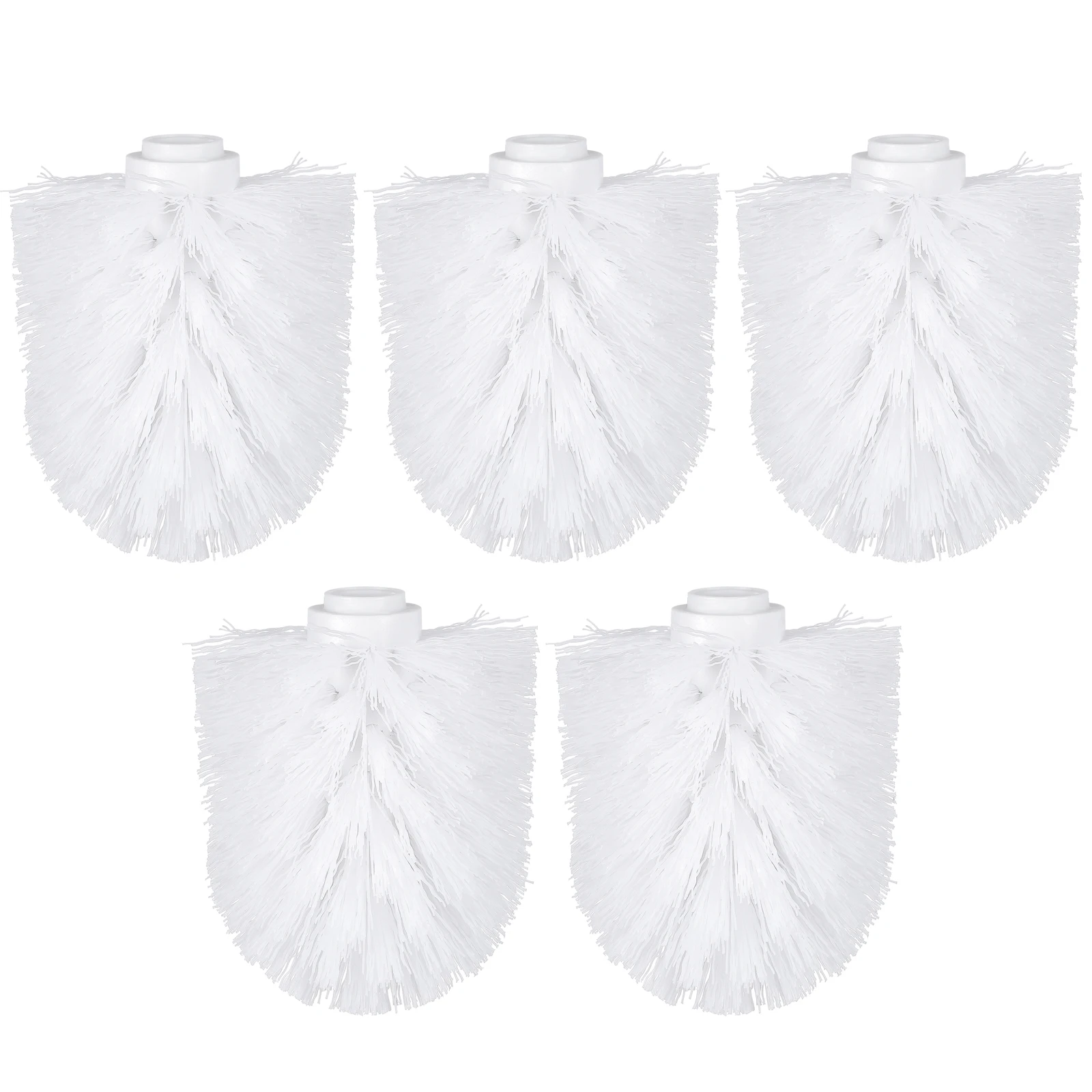 

5 Pcs Plastic Toilet Brush Head Replacement Strong Dense Bristles Bathroom Accessories Cleaner Refiller Non Scratch Durability