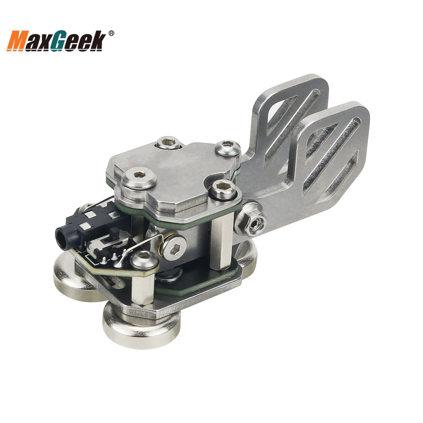 Stainless Steel CW Morse Key Portable Telegraph Key Paddle Key With Magnetic Base For Radio Users