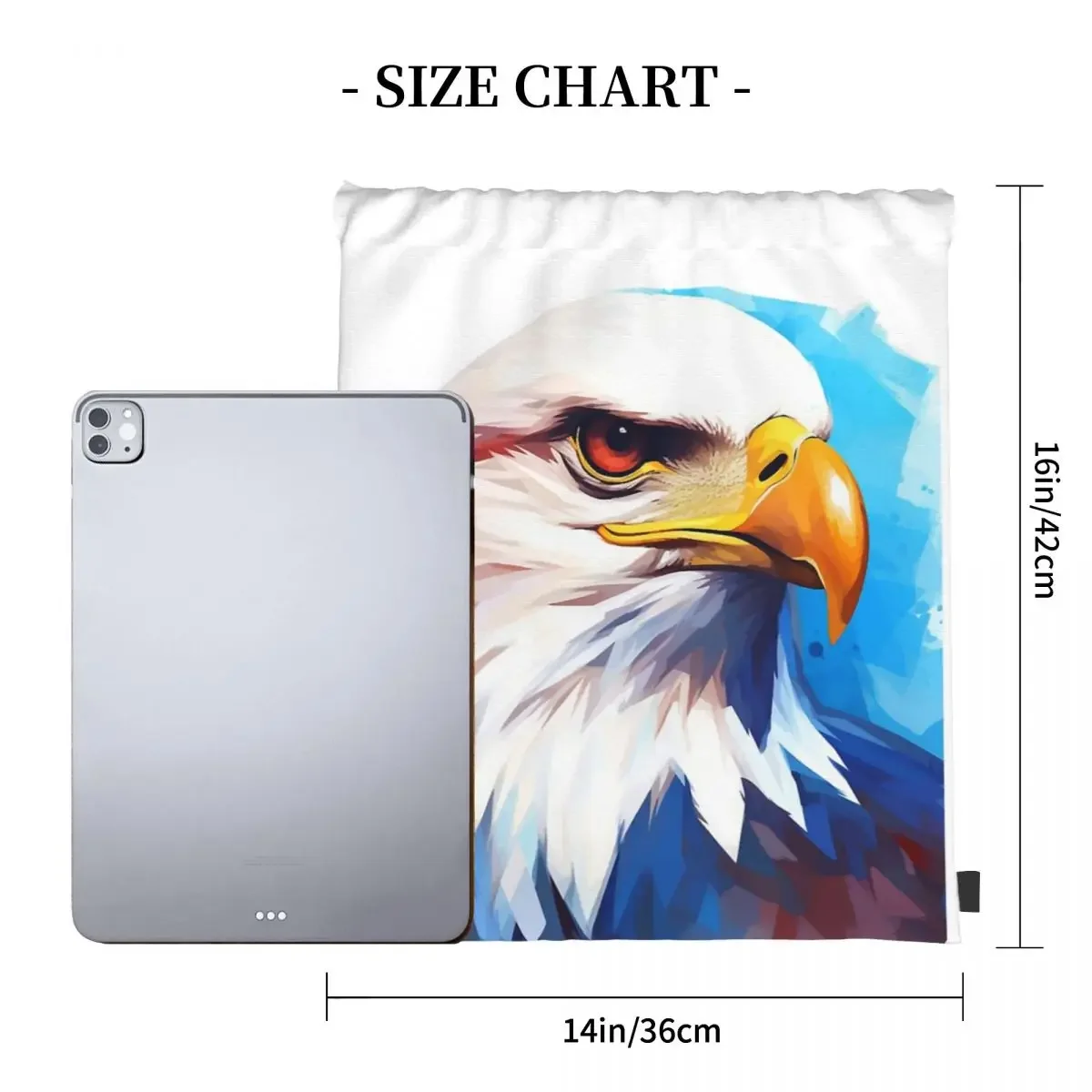 Impressive Bald Eagle Backpack Fashion Portable Drawstring Bag Drawstring Bundle Pocket SundriesBag BookBag For Man Woman School