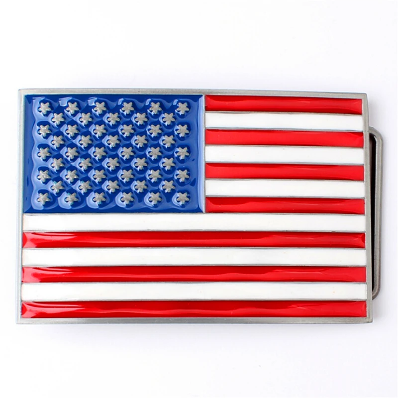 

Fashion American Flag Belt British Flag Pattern Metal Buckle Union Jack Men Women Waistband