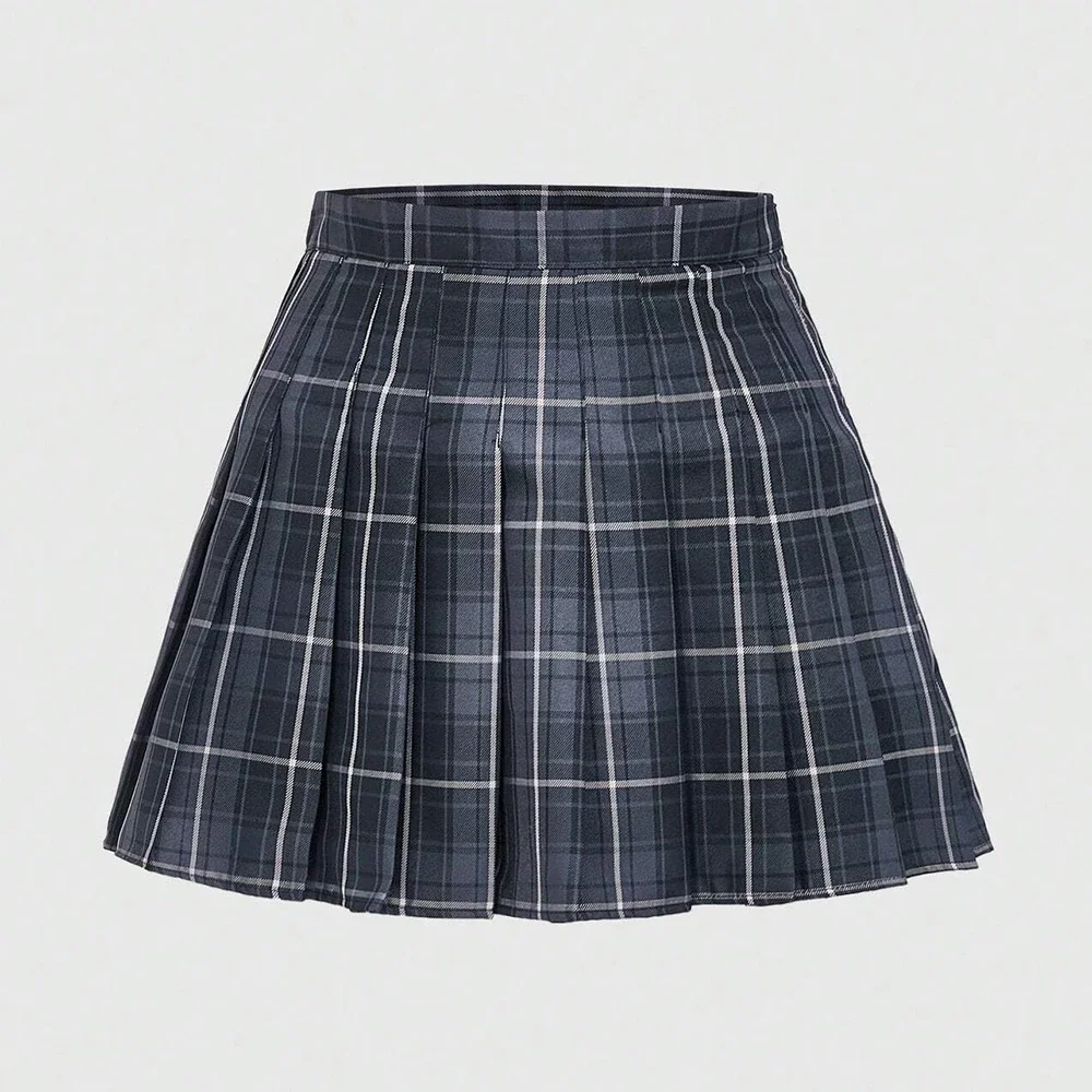 

Skirts Summer Preppy Style Plaid High Waist Mini A-Line Dating Pleated Skirts