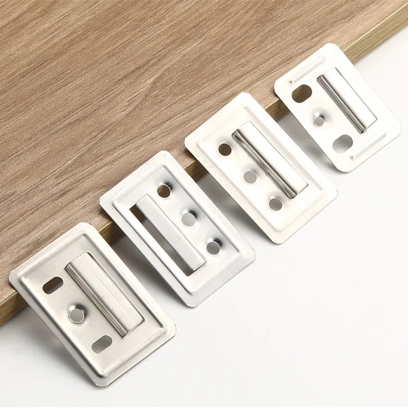 100Pcs PVC Buckle Hasp Plate Stainless Steel Clamp Fixing Wall Panel Clip Connector Furniture Hardware Rack Holder Buckles