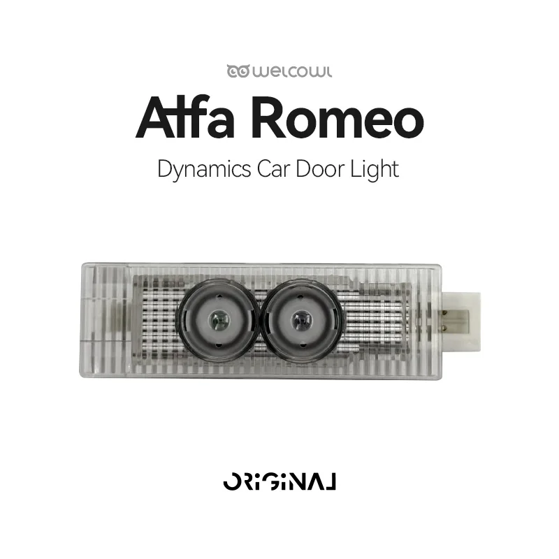2pcs Car Door Light for Alfa Romeo Giulietta Mito  Stelvio Giulia 159 Brera Spider LED Glass Lens Projection HD dynamic Lamp