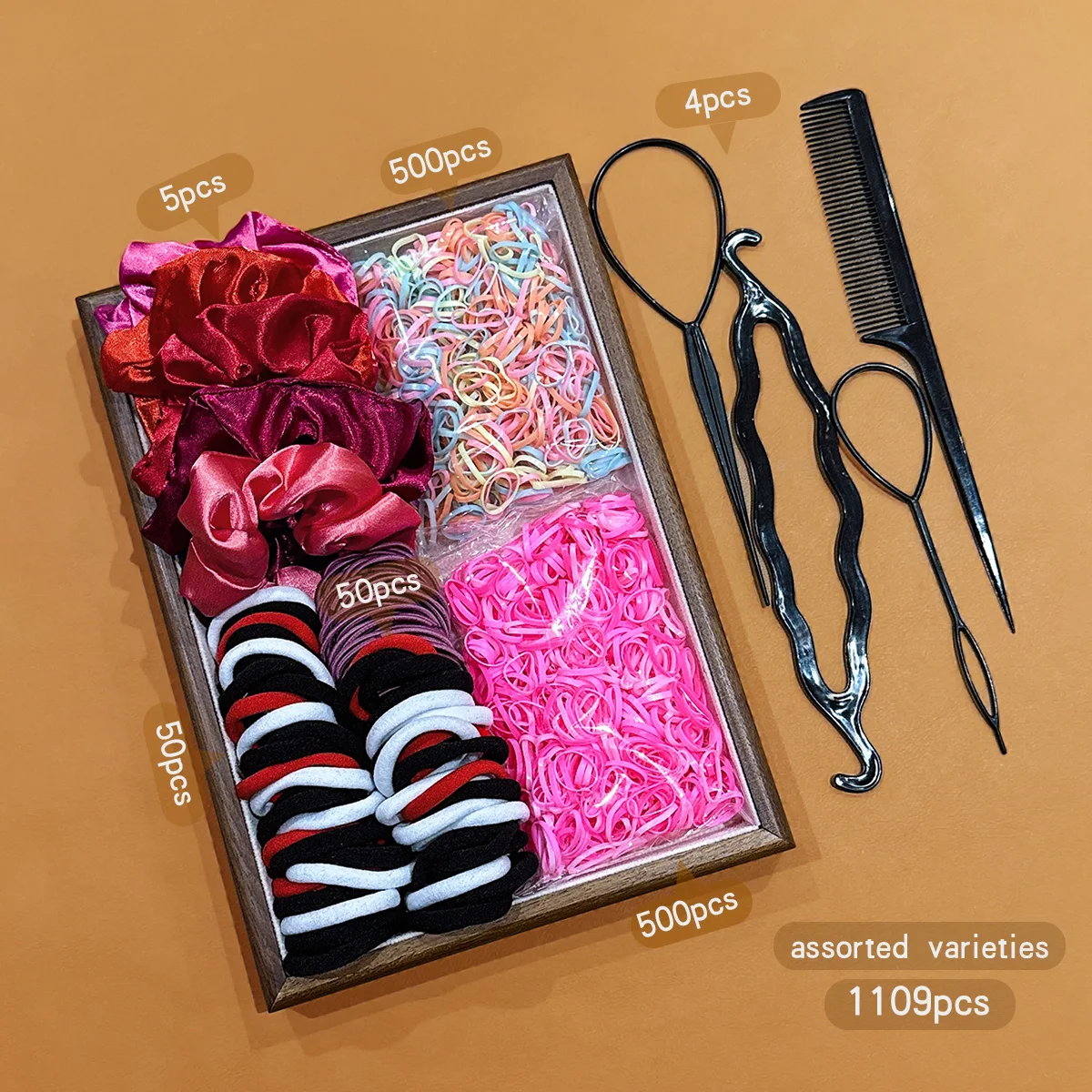 1109, modische, vielseitige, schlichte und elegante Haarschlaufen- und Zopfsets, geeignet für den täglichen Haarschmuck