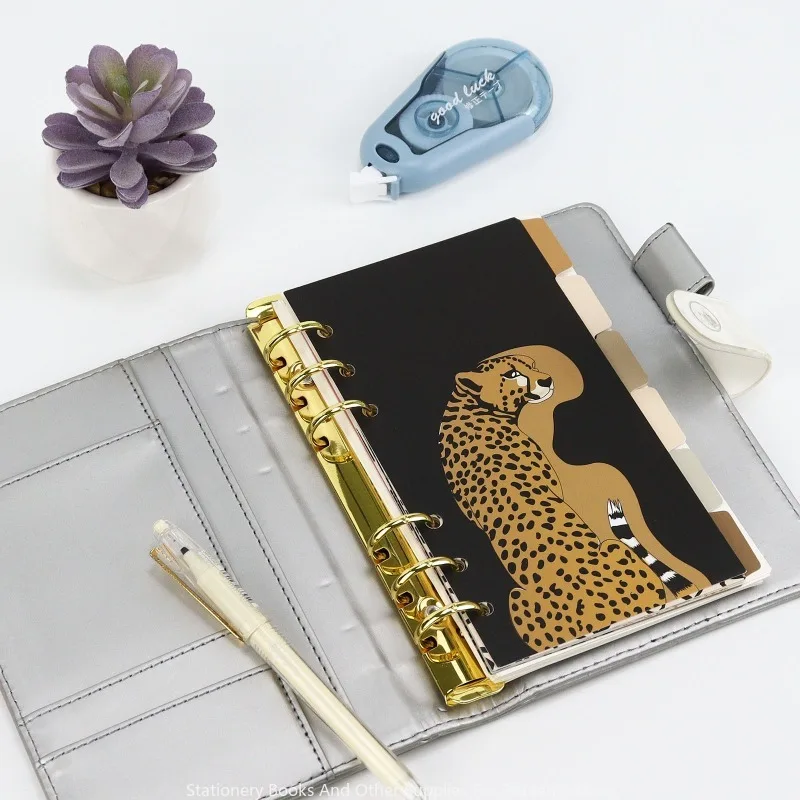 A6 Leopard Print Index Binder Inner Core Divider Batch 6-hole Hand Ledger Divider Manage Work Index Page