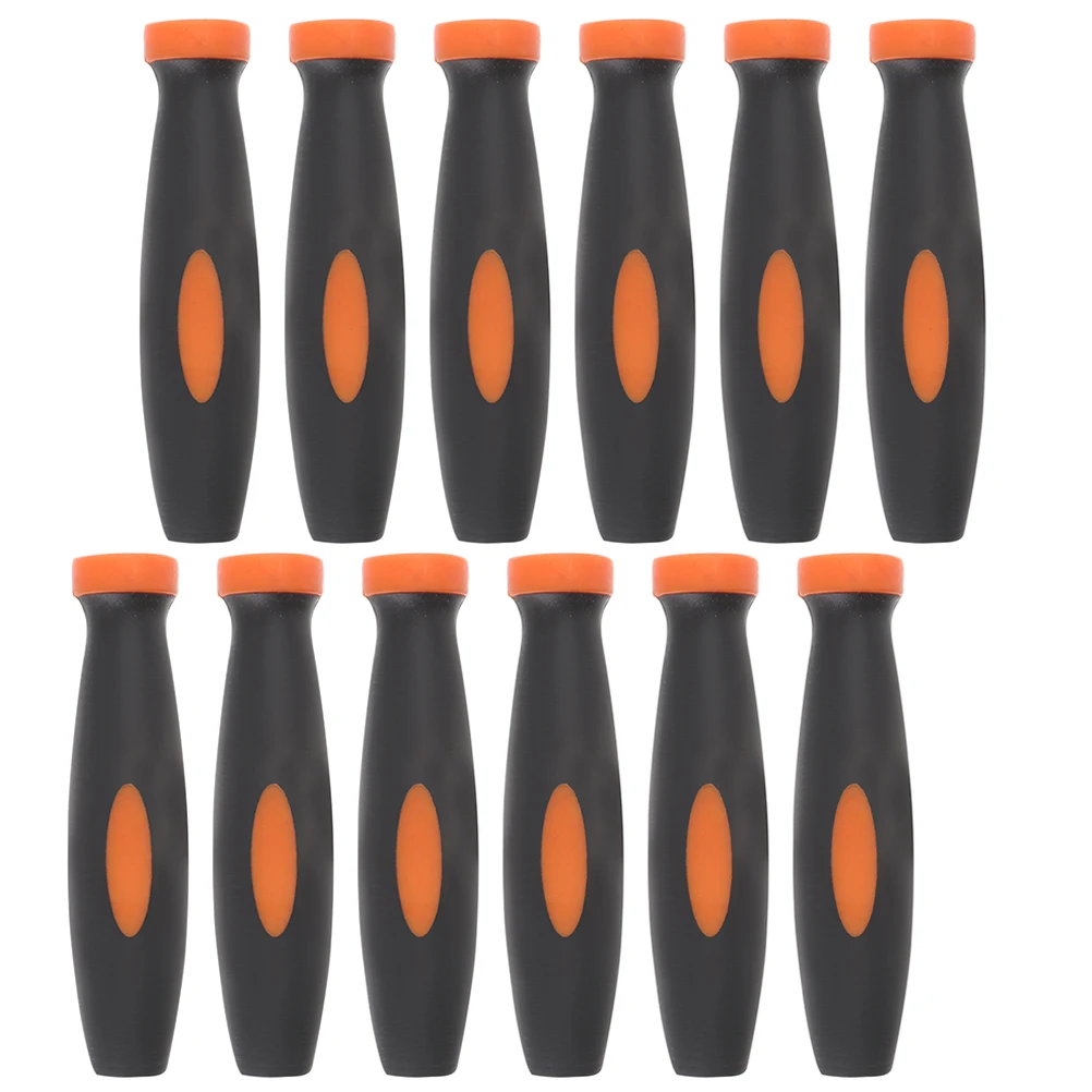

12pcs Two-tone Rubber Handle File 4.8mm Hole 60mm Length Ergonomic Cutting Tool Woodworking Metal Files Milling Hammer