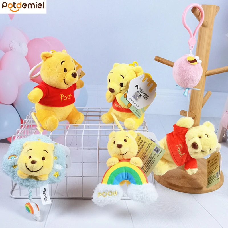 Mignon Disney Winnie l'ourson peluche poupée Anime dessin animé en peluche jouet porte-clés jouets pour enfants sac à dos pendentif cadeau d'anniversaire