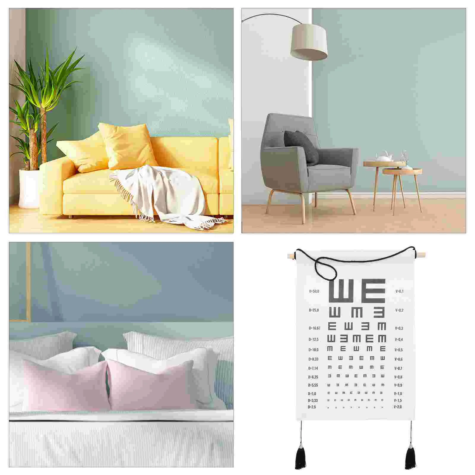 Eye Chart Hanging Picture Visual Examination Vision Testing Wall Household Child