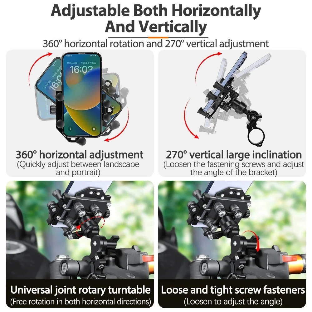 Metal Alloy Motorcycle Mobile Stand High Quality With Shock Absorber Bike Motorcycle Cell Phone Holder Motos Navigation Bracket image 5