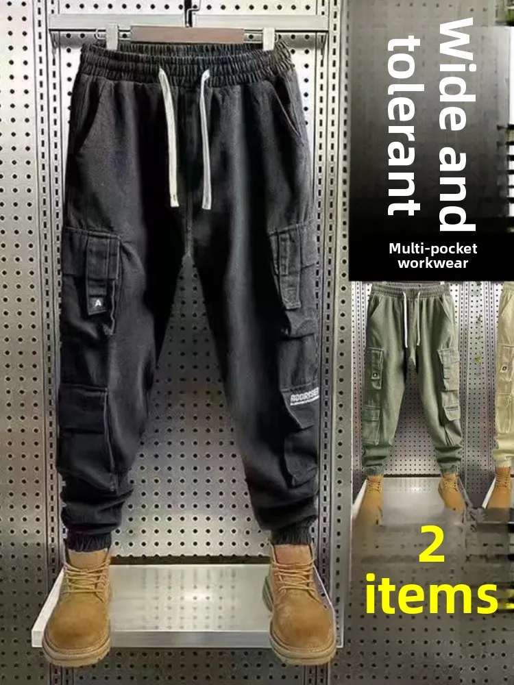 

American Retro Multi-ket Work Pants Men's Spring Autumn Loose Cuffed Wear-Resistant Labor Protection Youth Pants