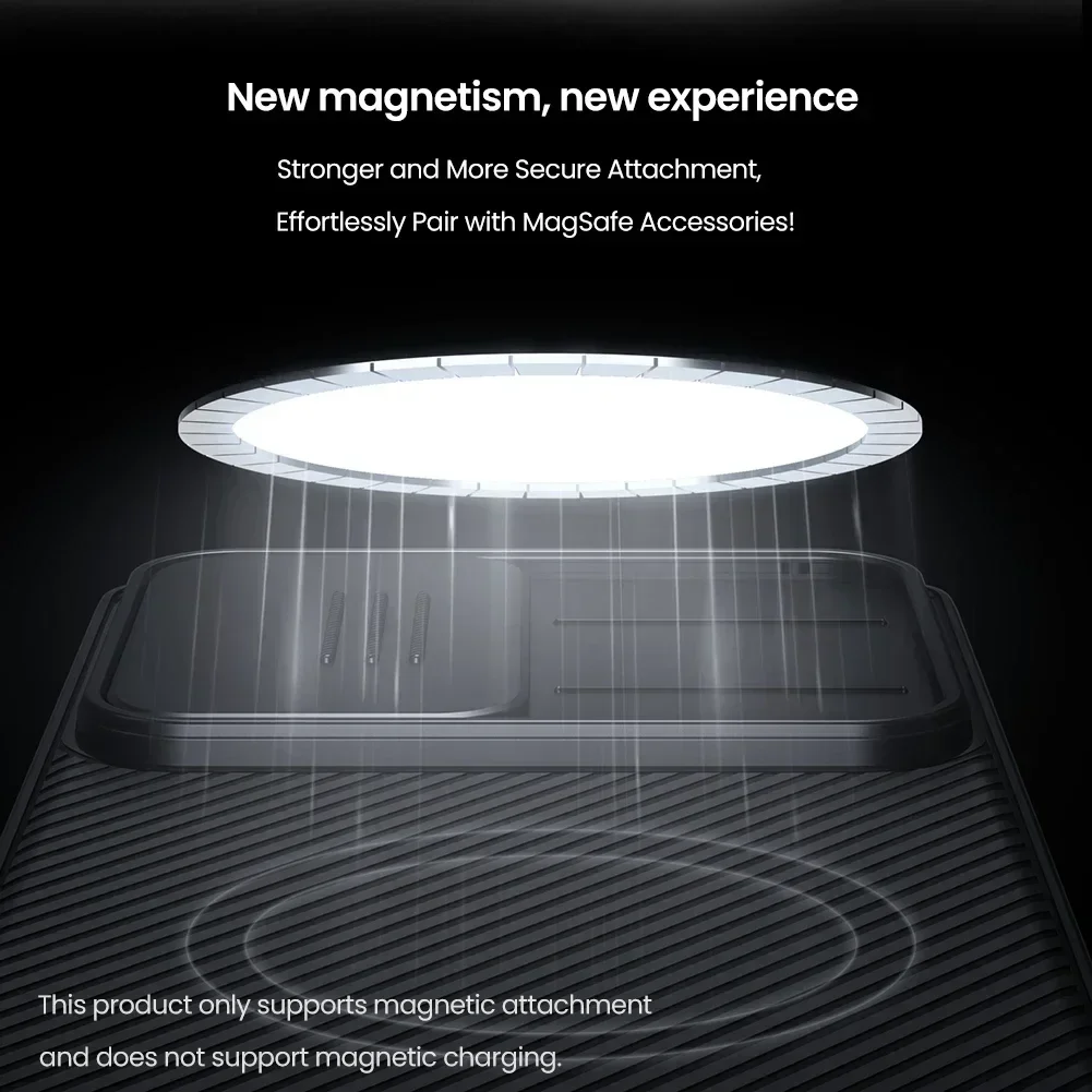 NILLKIN Magnetic Case for Samsung Galaxy S25 Ultra, Slide Cover for Camera, Privacy Protection, Non-Slip Shell, Shock Proof