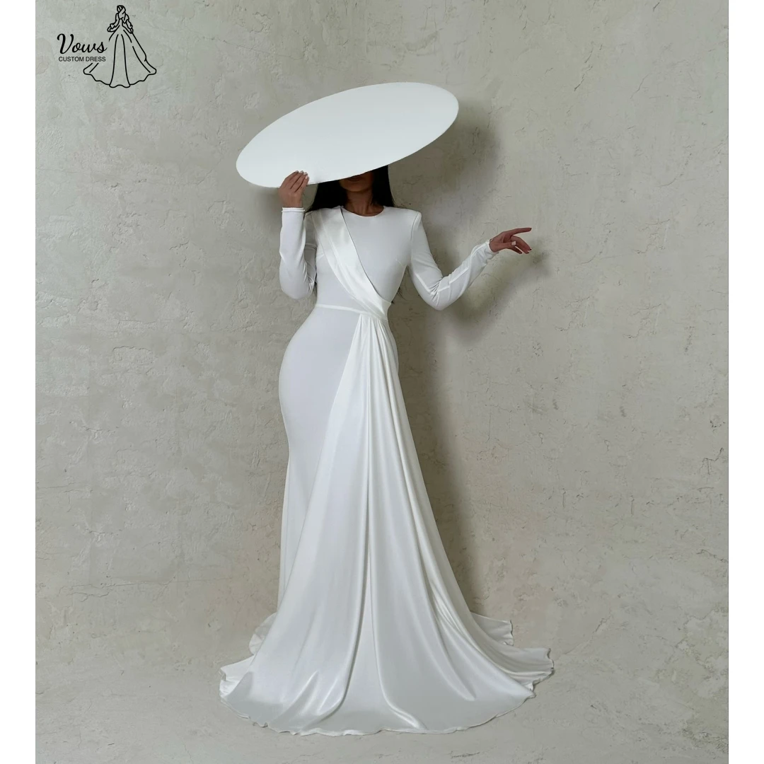 

Vows Chiffon Luxurious Women's Evening Dresses Luxury 2025 Fishtail Skirt Robe De Cocktail Femme Custom Made Round Collar Prom