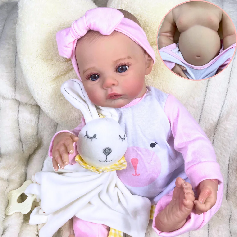 

MRB 18 inch Meadow Reborn Baby Doll Full Vinyl Body Girl Washable Newborn Baby Size Real Picture 3D Skin Visible Veins Doll