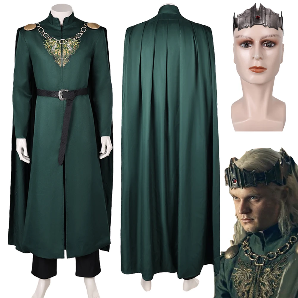 DérivAegon Cosplay Costume pour garçons et hommes, maison de télévision, fantaisie, couronne de dragon, déguisement pour adultes, Halloween, carnaval, fête imbibée