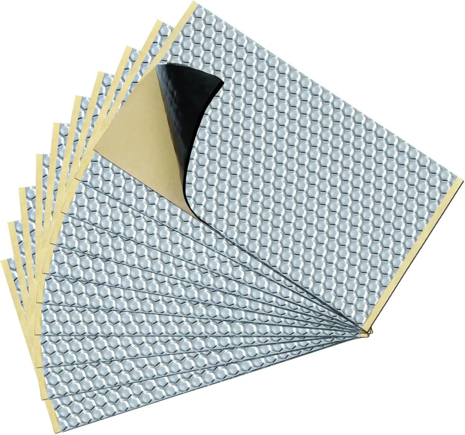 

Vibration Damping Mat, 10 Self-Adhesive Sound Deadening Sheets for Vent, Duct, Pipes, Engine, Car