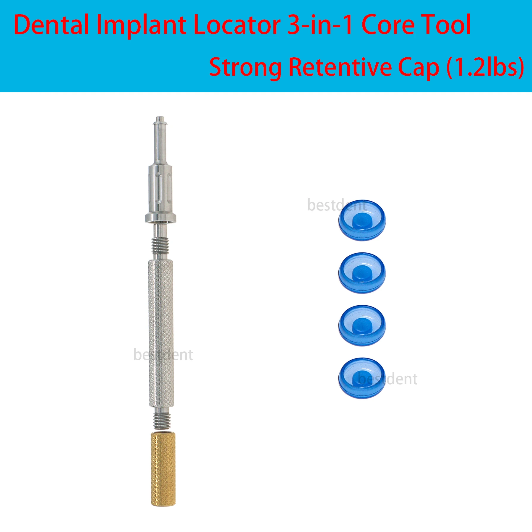 

Dental Locator 3-In-1 Core Tool 4Pcs Implant Overdenture Retention Cap 1.2lbs