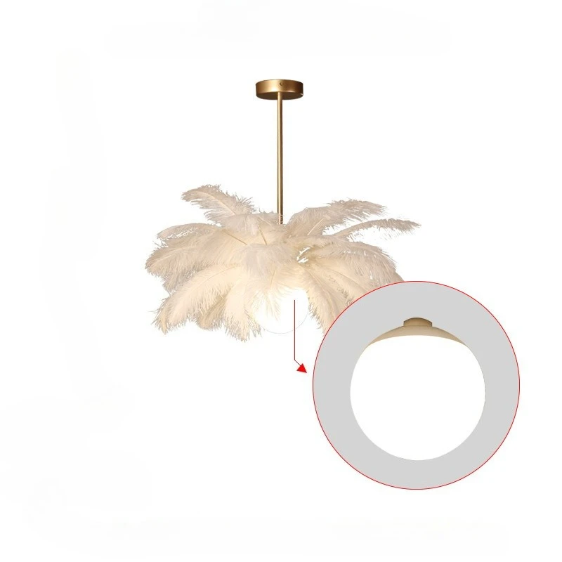 Natural Ostrich Feathers Pendant Lights Living Room Bedroom Modern Led Chandelier Decorative Romantic Atmosphere Hanging Lamps